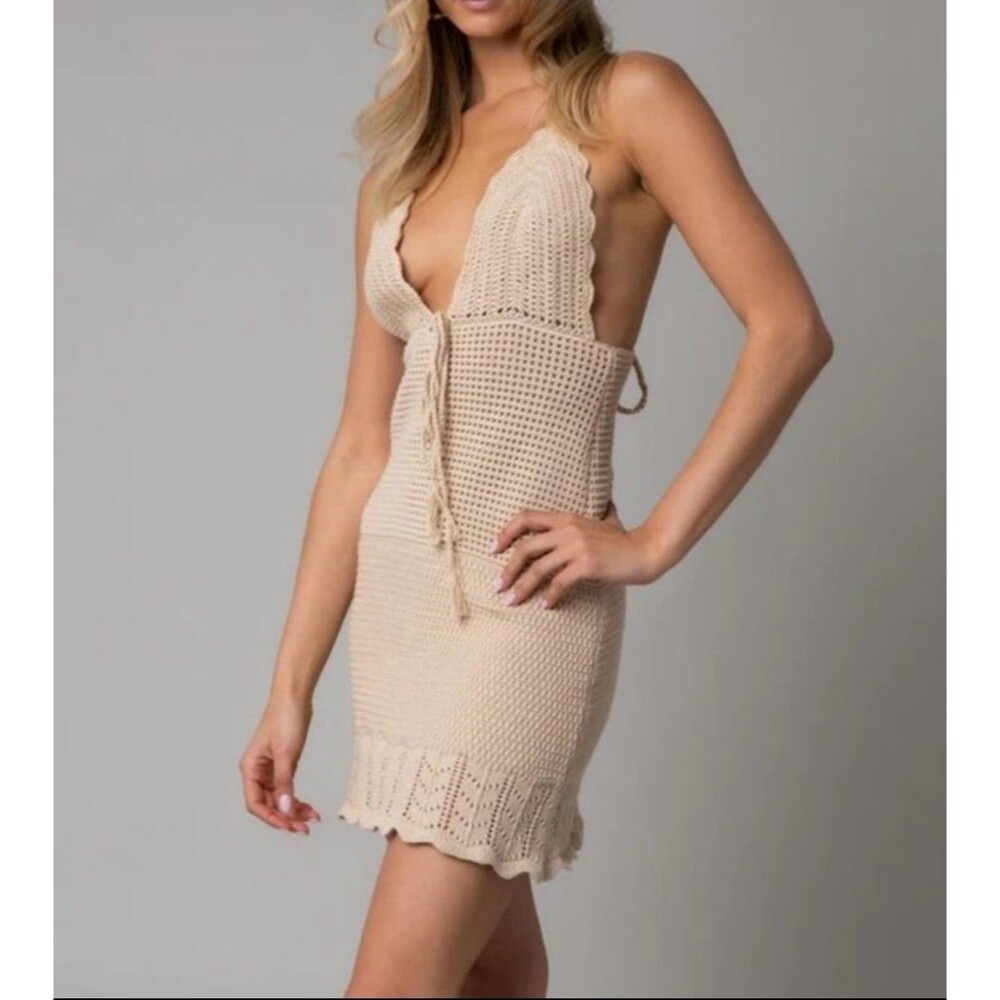 Olivaceous Liora Crochet Mini Dress Size M